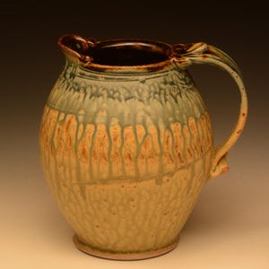 Handcrafted Stoneware Pitcher. Wheel Thrown. Functional Pottery.