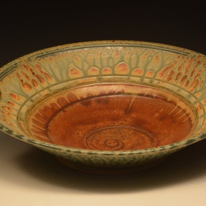 Shallow Bowl with Handles. Stoneware. Wheel thrown. Handmade.