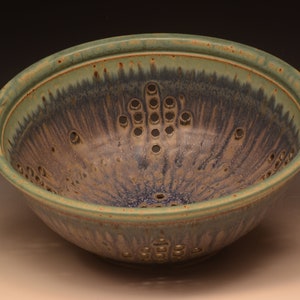 Handmade Stoneware Colander. Functional Pottery.