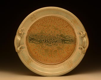 Large Handmade Stoneware Platter.
