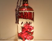 South Carolina Gamecock Inspired Bottle Lamp Stained Glass look Handpainted