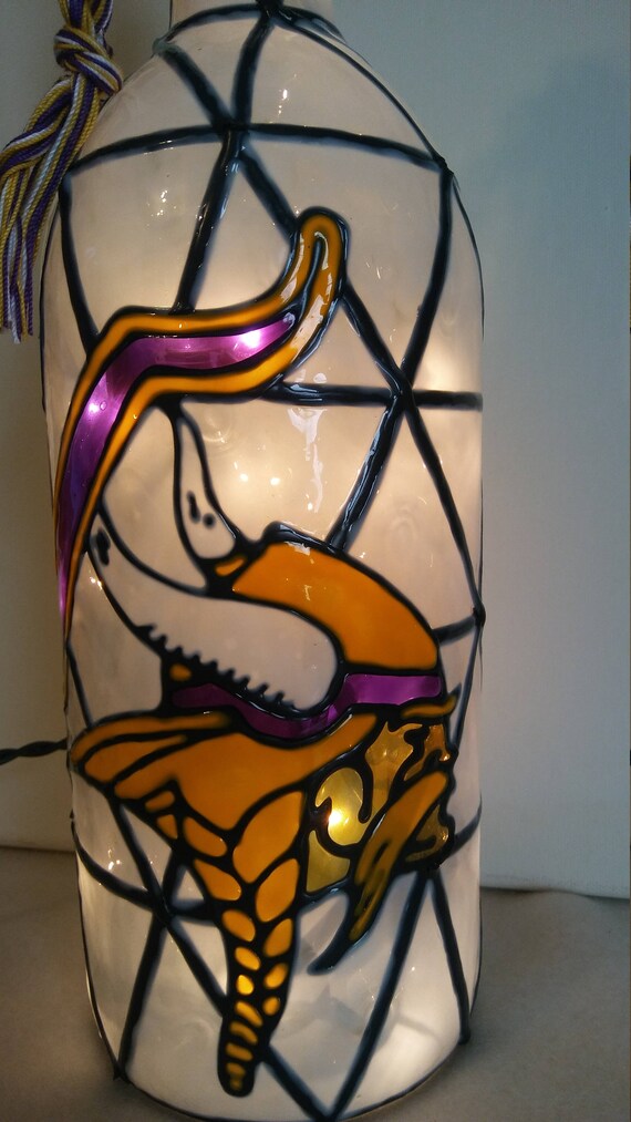 Vikings inspired Pendant Lamp Handpainted Stained Glass Look