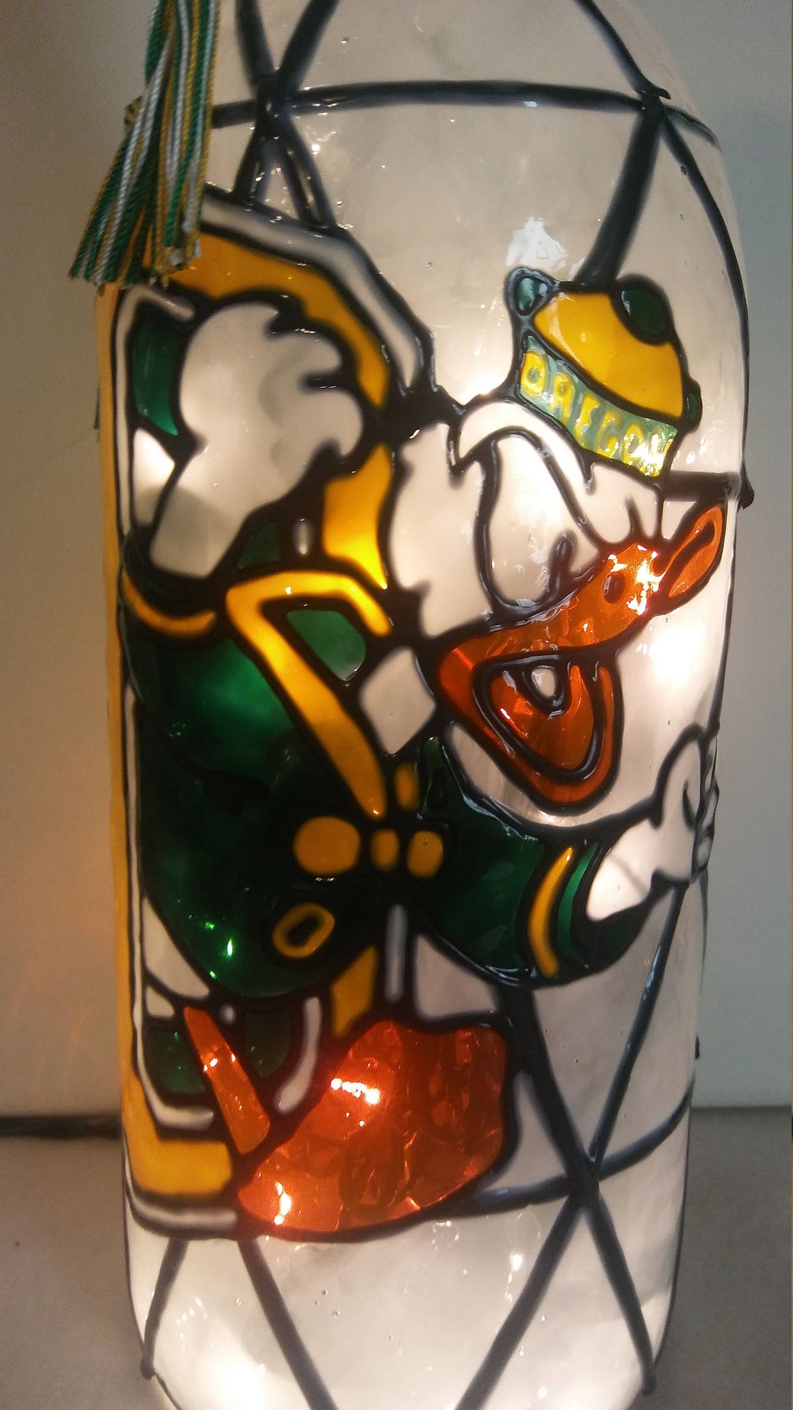 Oregon Ducks Inspired Stained Glass Look.lighted Handpainted Etsy