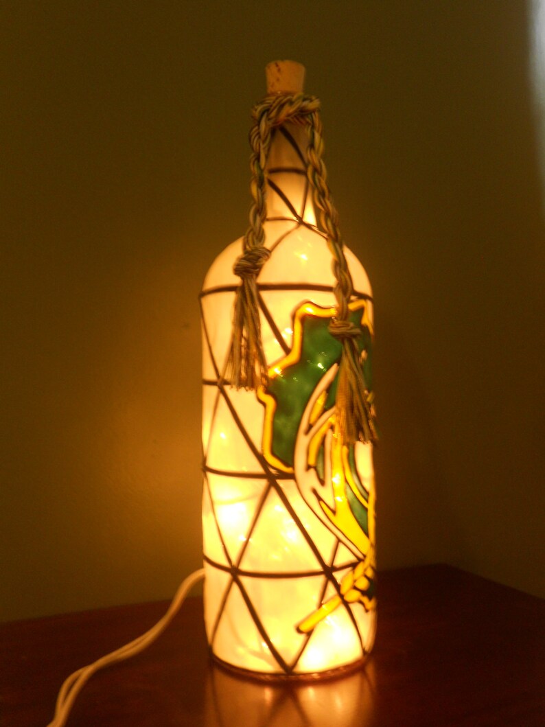 Green Bay Packers Inspired Stained Glass Look.lighted Etsy