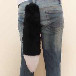 Queue de loup poilu de Cosplay blanc noir Fox Husky Kitsune filaire Unwired Kawaii Costume Halloween Noël Dress-up
