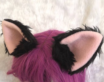 Choose Your Colour | Black Furry Cosplay Cat Neko Kitty Ears Hair Clips Headband Kawaii Halloween Costume Festival Fursuit Christmas