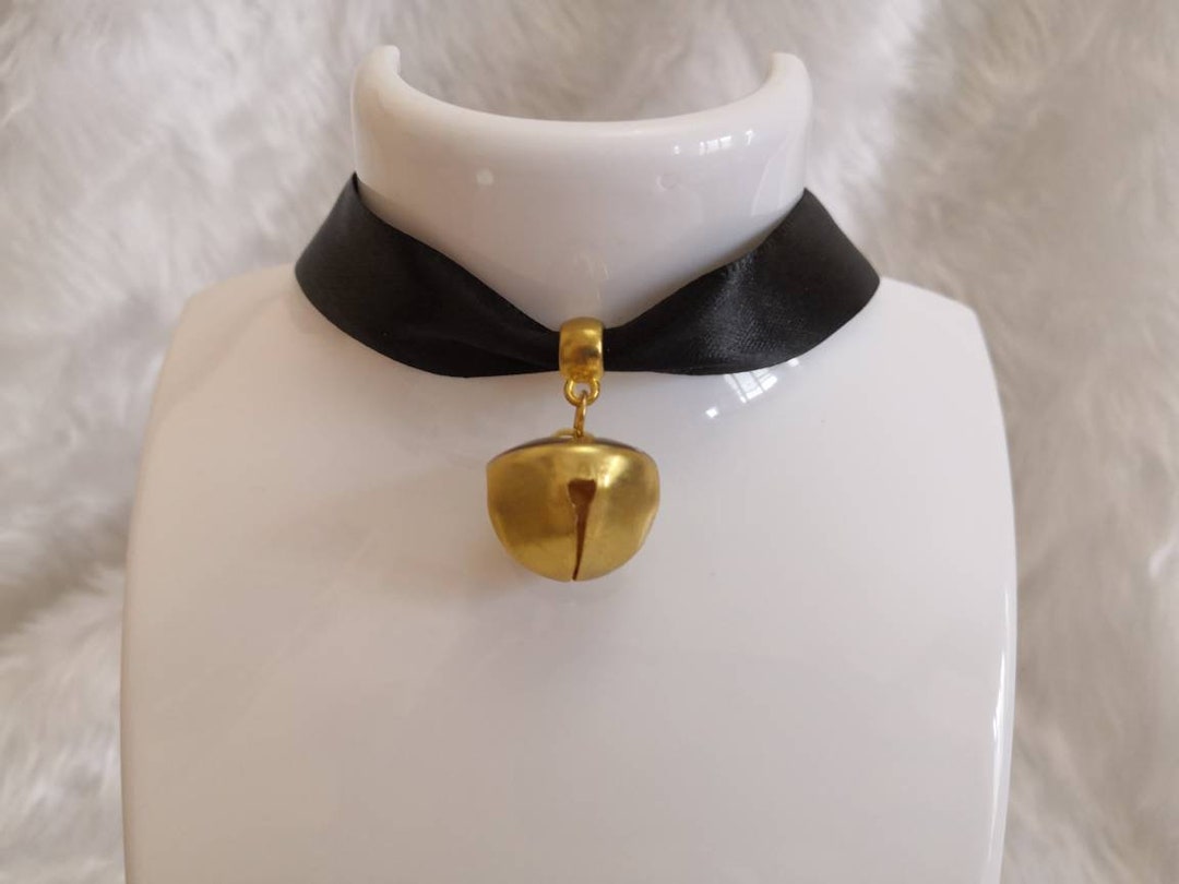 Choose Your Colours Black Gold Silver Bell Collar Choker Costume Fancy ...