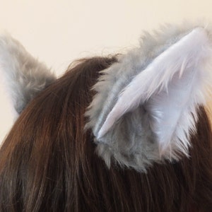 Cosplay Furry Brown Wolf Fox Husky Dog Ears on Hair Clips Werewolf Pet Halloween Petplay Fursuit