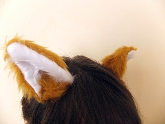 Cosplay Furry Brown Wolf Fox Husky Dog Ears on Hair Clips Werewolf Pet Halloween Petplay Fursuit