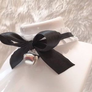 Cosplay Frilly White Black Ruffled Japanese Anime Maid Choker Cat Bell ...