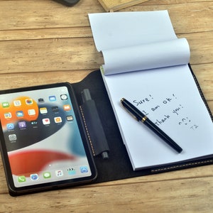 Skórzane etui na iPada mini z podkładką A5, etui na iPada mini z podkładką A5, pokrowiec, spersonalizowany prezent ze skóry Crazy Horse