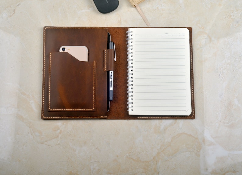 Handmade Crazy Horse Leather A5 Notepad Cover: Portfolio Case - Etsy