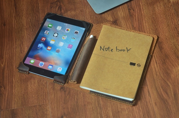Leather iPad Mini With A5 Notepad ipad Mini With A5 Paper Writing