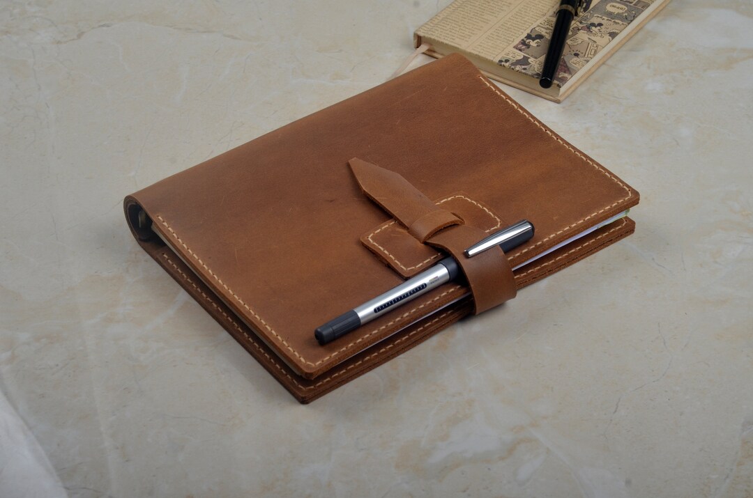 Leather A5 Binder Cover With A5 6rings Binder,a5 Folio Case With