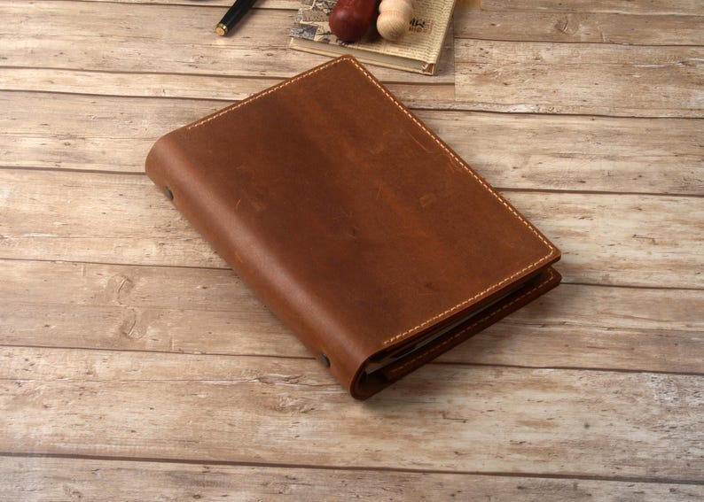 Leather iPad Mini Binder Cover With A5 Paper Pad,6-ring A5 Binder Folio ...
