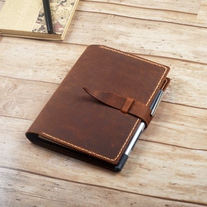 Crazy Horse Leather Journal Cover: Refillable A5 A6 B5 Planner