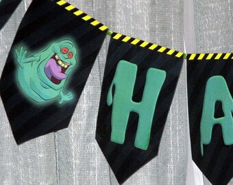 Happy Birthday Banner With Ghostbusters Theme Printable | Etsy