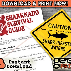 Sharknado & Jaws Printable Signs - Shark Theme Party