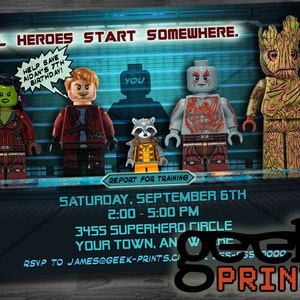 Birthday Invitation Inspired by Guardians of the Galaxy Custom Printable
