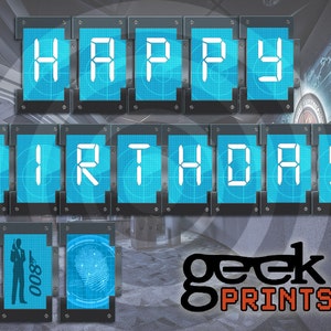 Happy Birthday Banner for Spy Party Theme