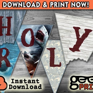 Holy Shark!  Sharknado & Jaws Banner Printable Download