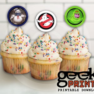 Slime Labels und Cupcake Toppers inspiriert von Ghostbusters Printable Bild 4