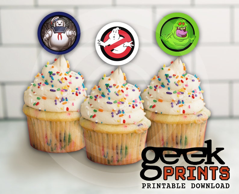 Slime Labels und Cupcake Toppers inspiriert von Ghostbusters Printable Bild 4