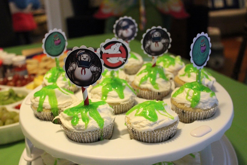 Slime Labels und Cupcake Toppers inspiriert von Ghostbusters Printable Bild 3