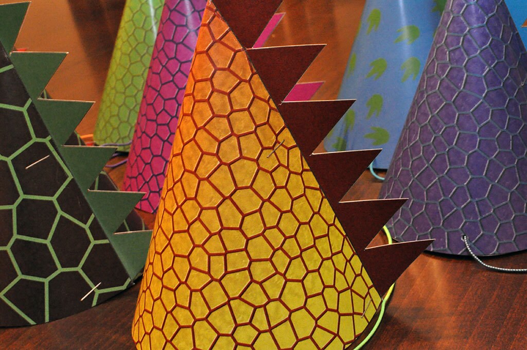 Adorable Dinosaur Party Hats with Scales Printable Etsy