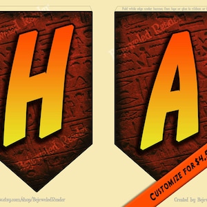 Indiana Jones Banner Alphabet Tiles