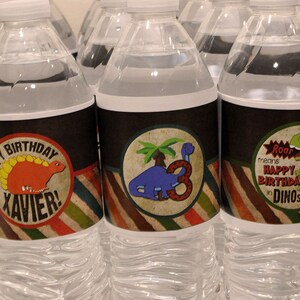 Adorable Dinosaur Water Bottle and Favor Tags Printables image 4