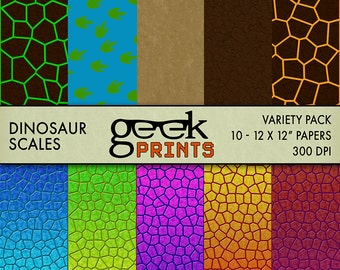 Adorable Dinosaur Scales Digital Scrapbook Paper Pack