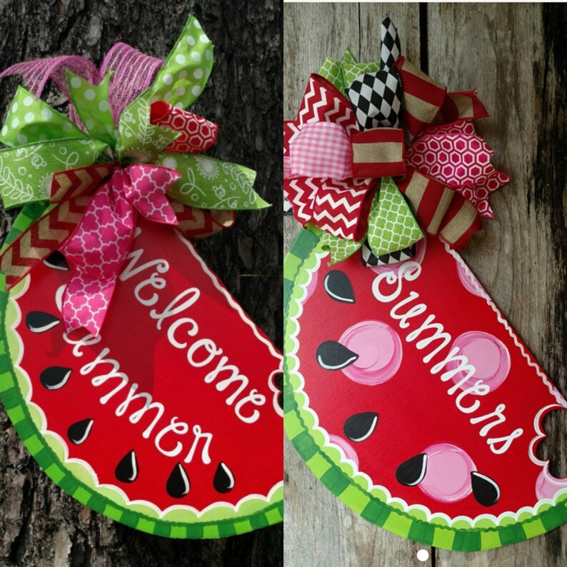 Watermelon Door Hanger summer door hanger wreath hand Etsy