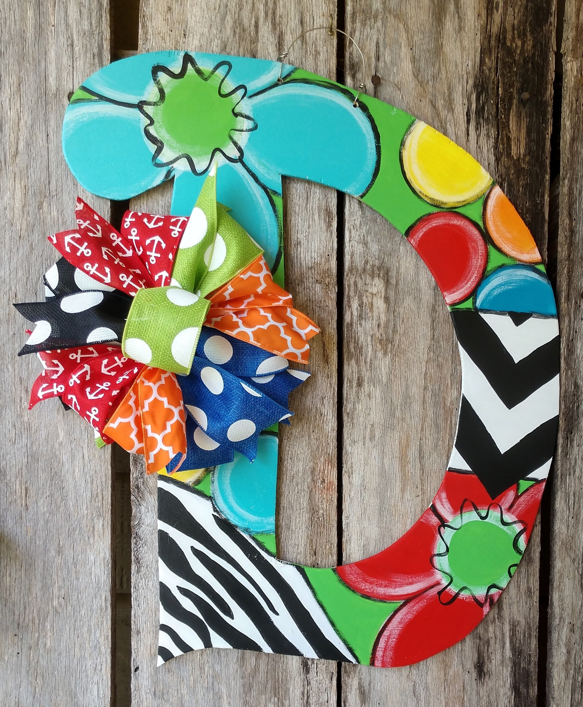 Monogram Letter Door Hanger by ReLoved Treasure door decor Etsy