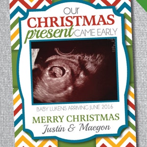 Pregnancy Christmas Card Announcement Early Christmas | Etsy