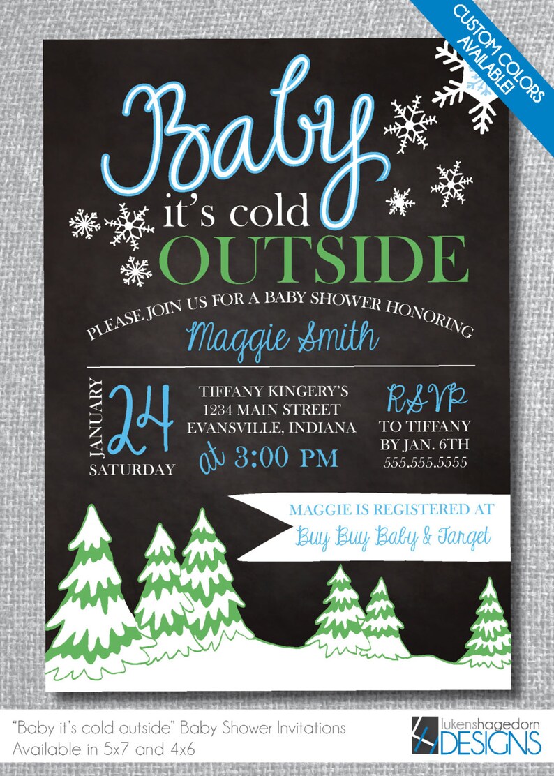 Baby It's Cold Outside Baby Shower Invitation Custom Etsy