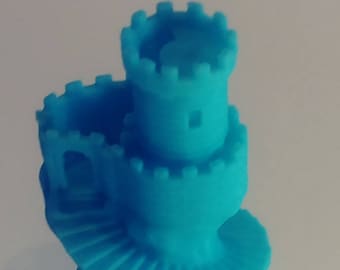 3Dプリントされたミニ城の模型