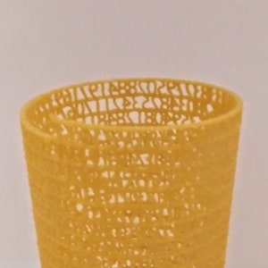 Yellow Pi Glass, Pencil holder, 3D printed, Math, Pi, Home decor, Science
