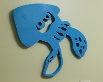 Splatoon Inkling Squid 3d printed wall hanging, decor
