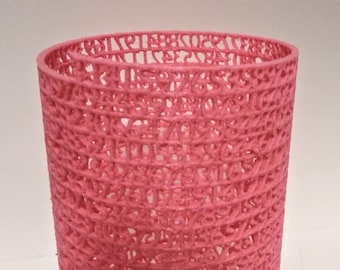 ピンクの Pi グラス、鉛筆ホルダー、3D プリント、数学、Pi、室内装飾、科学