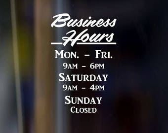 Retro Store Business Restaurant Boutique Hours Sign Custom ...