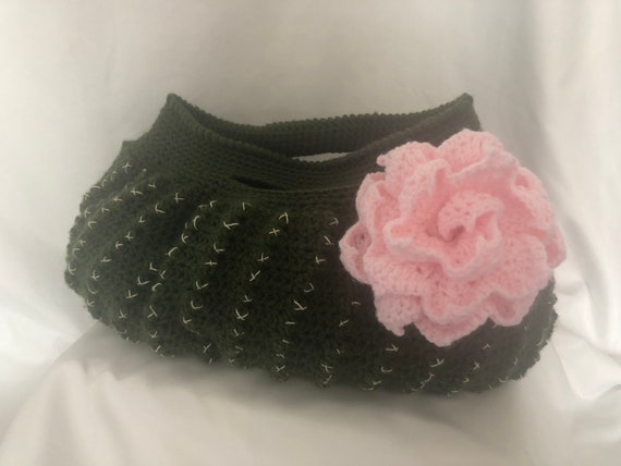 CROCHET PATTERN-Cactus Purse with Flower