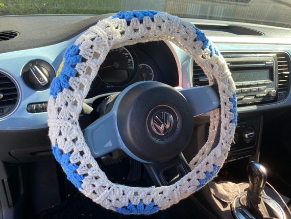 CROCHET PATTERN: Flower Power Steering Wheel Cover