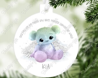 Personalised Rainbow Bear aluminium Christmas Bauble, Christmas Tree Decoration, Gifts for Christmas, Christmas Tree Ornaments