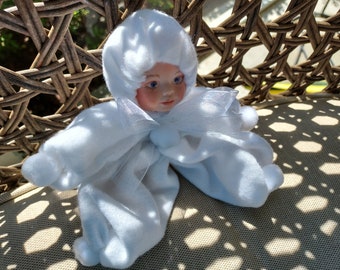 Doll Ornament 7" Snuggle Babies Hand Painted Porcelain Face