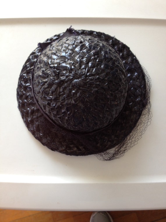 Vintage Black Women's "Straw" Hat - image 1