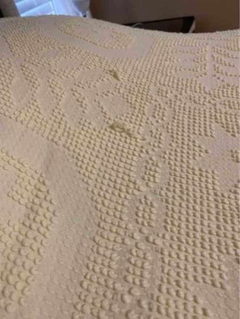 Vintage Queen Dot Chenille Type Bedspread Etsy