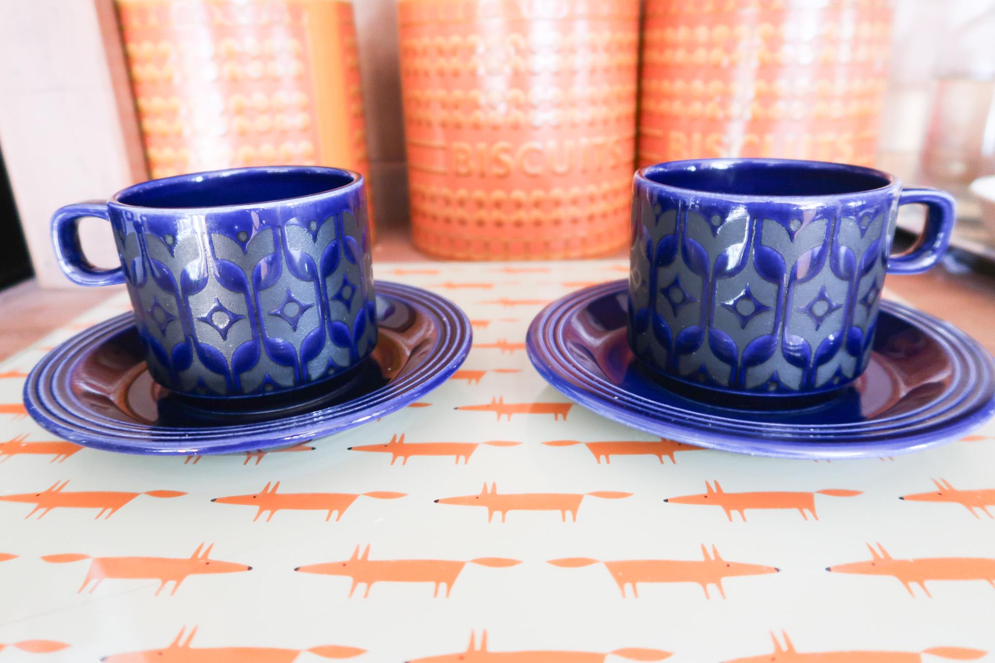 Hornsea Pottery Blue Heirloom Items, Coffee Pot, Condiments