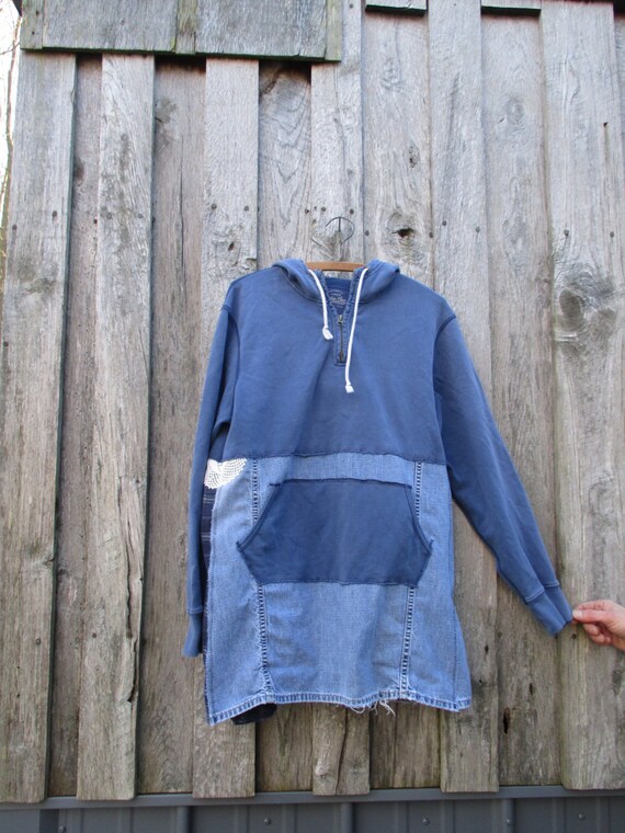Hoodie Dress Artsy Cozy Funky Free Range Rags Tunic Altered Etsy