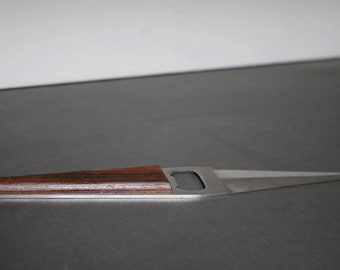 Vintage 1970s Griffon Stainless Steel and Wood Bottle Opener Letter Opener
